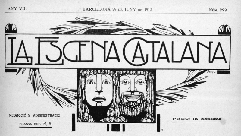 Cabecera del semanario teatral en catalán <em>La Escena Catalana</em>